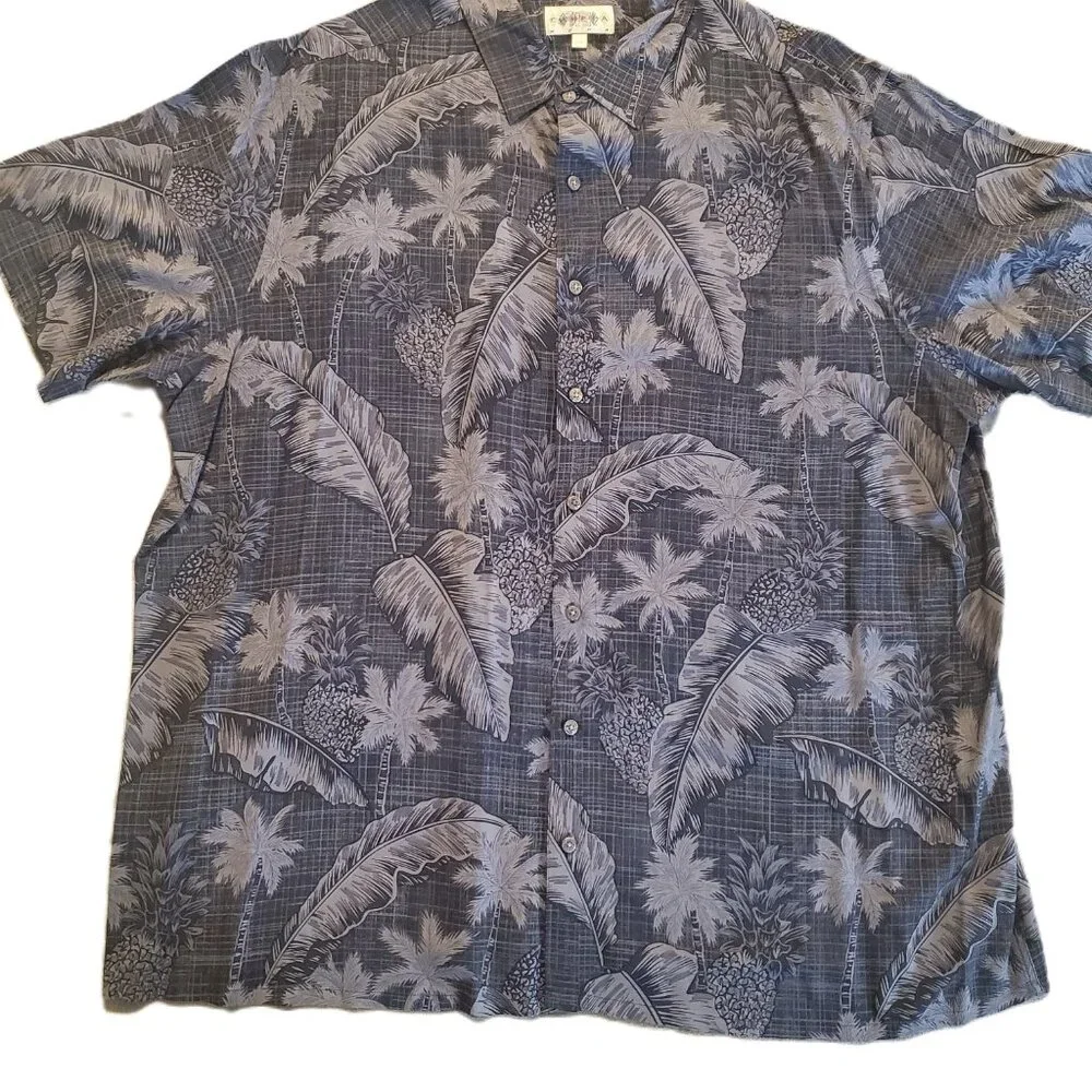 Campia Men's Black/Tan Short-Sleeve Button-Down Camp Style Shirt/Size 2XL - Picture 2 of 10